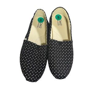 TOMS Classic Shoes Polka Dot Black Women's Slip-On Shoes Size 8 Espadrilles